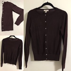 Brown cardigan with sparkly buttons